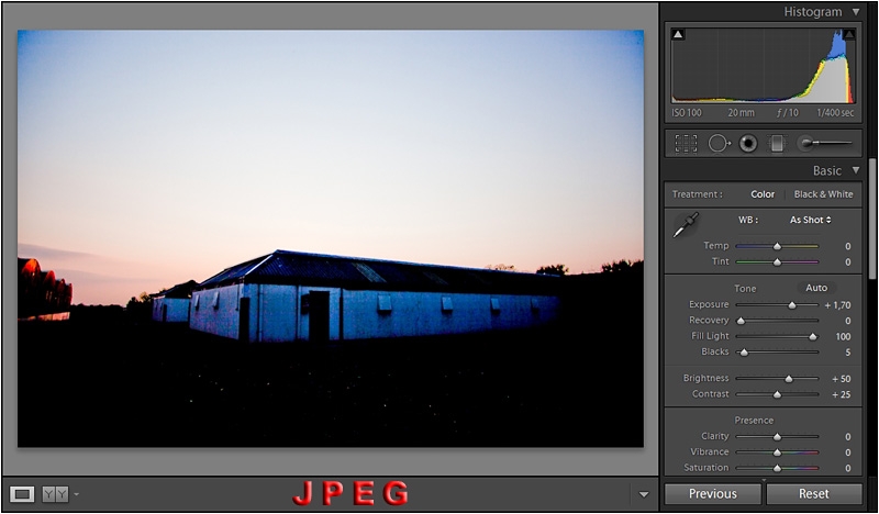 RAW vs JPEG - po úpravě - JPEG